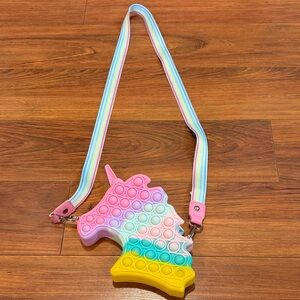 Unicorn Pop It Crossbody Bag - Pink, Blue, Yellow